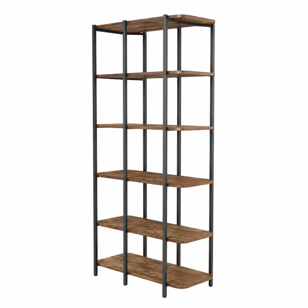 Scaffale a 5 Ripiani in Legno e Metallo
