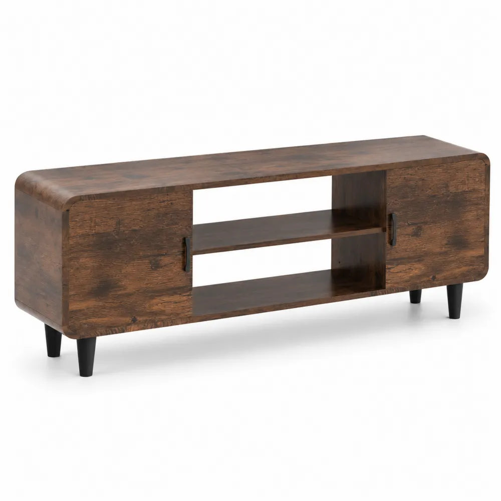 Mobile TV in Legno MDF Marrone con Ripiani 120x40x50 cm