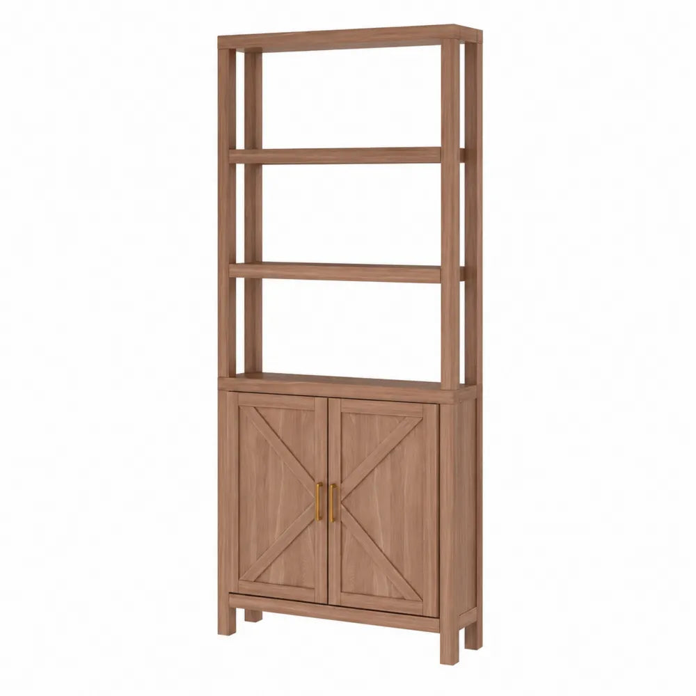 Scaffale in Legno di Pino con Ante e Ripiani 180x80x40 cm