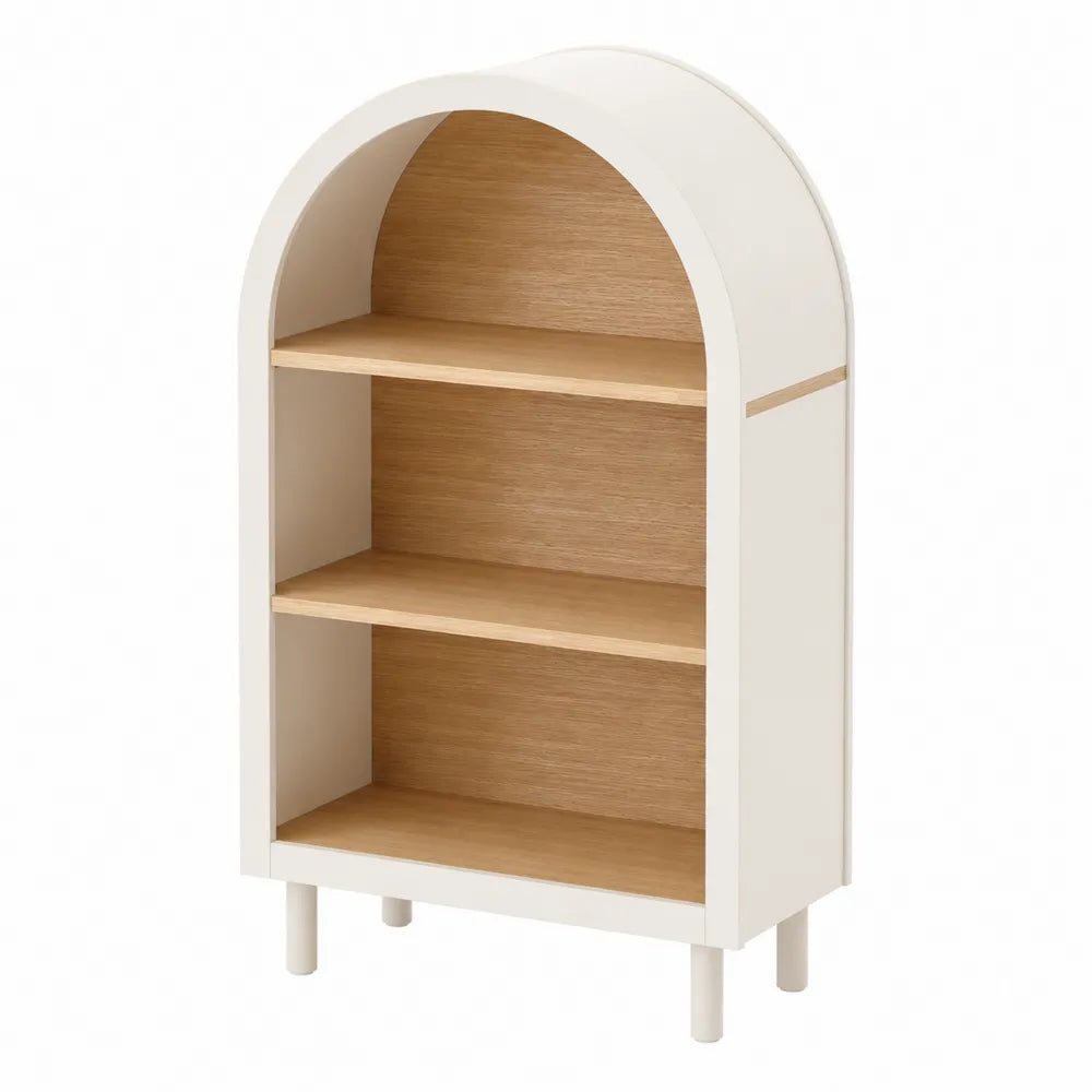 Scaffale ad arco in MDF e Quercia 80x35x120 cm Bianco