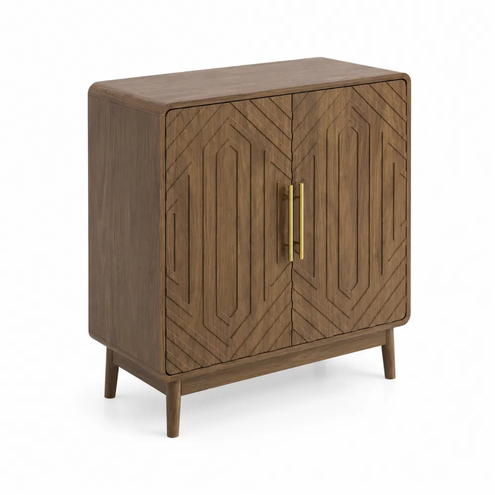 Credenza in Legno con Maniglie in Ottone