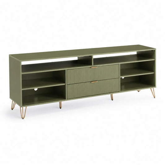 Mobile TV in Legno con Cassetti e Ripiani 180x40x60 cm
