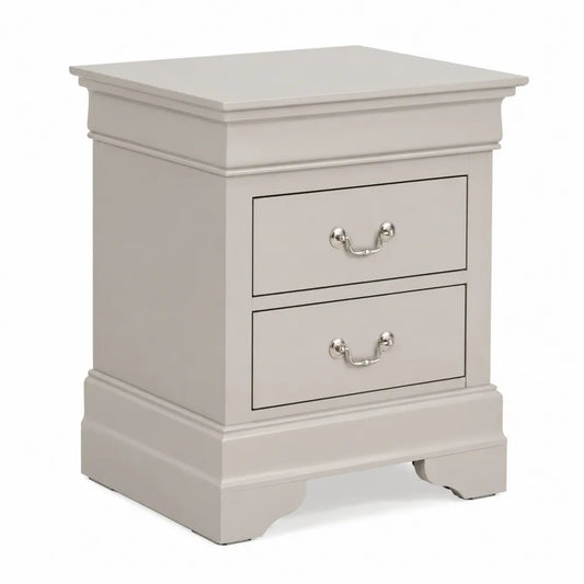 Comodino a due cassetti in legno MDF Beige