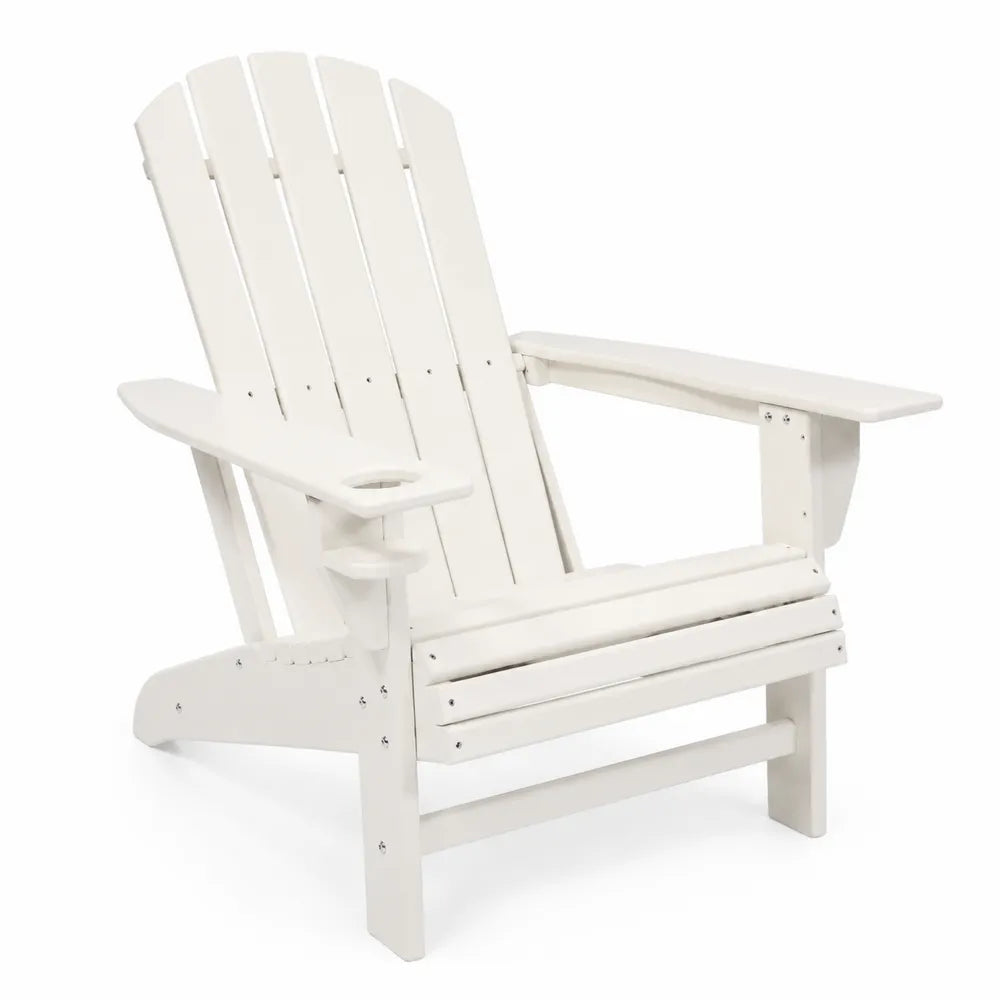 Sedia Adirondack da Esterno in Plastica Riciclata Bianca