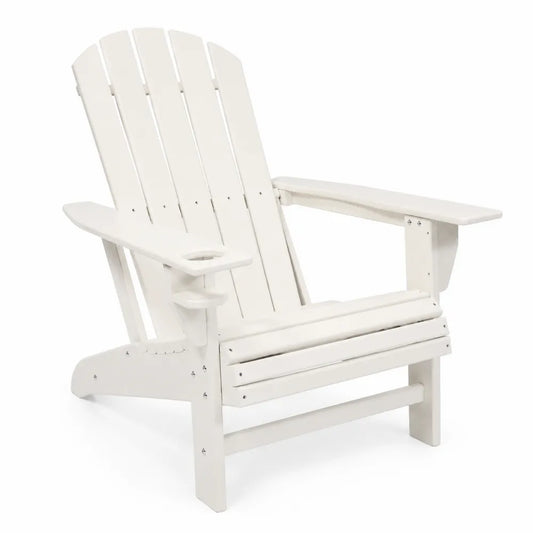 Sedia Adirondack da Esterno in Plastica Riciclata Bianca