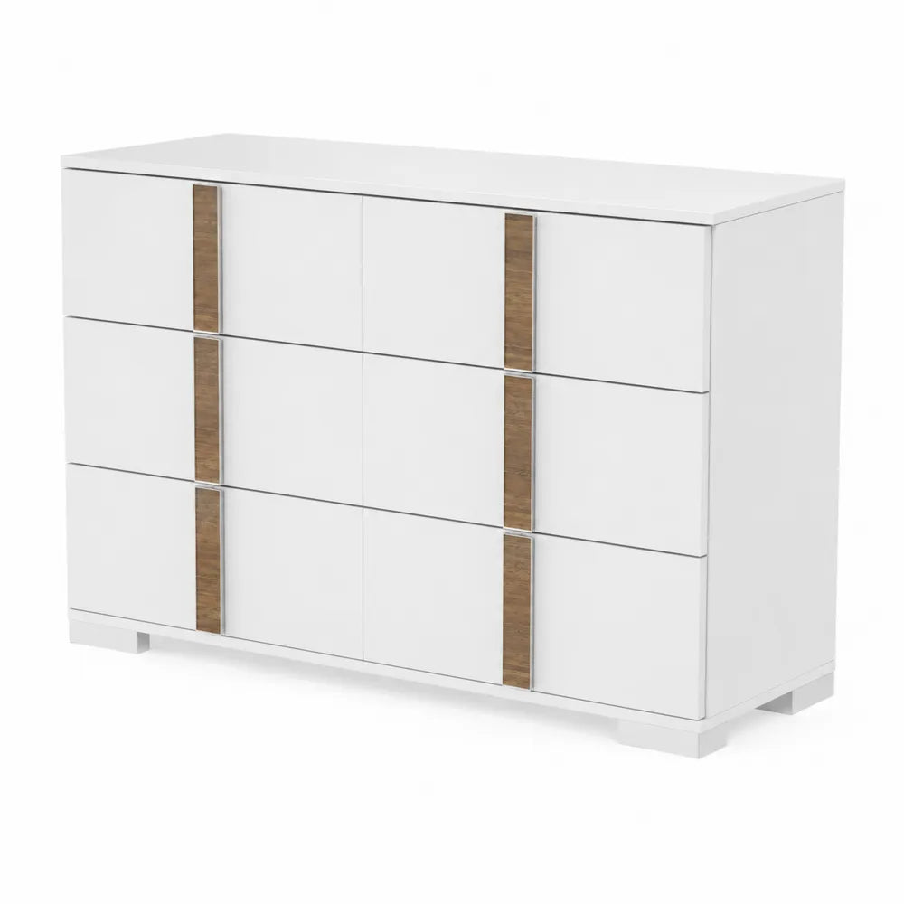 Cassettiera in MDF con Strisce di Legno 120x40x85 cm