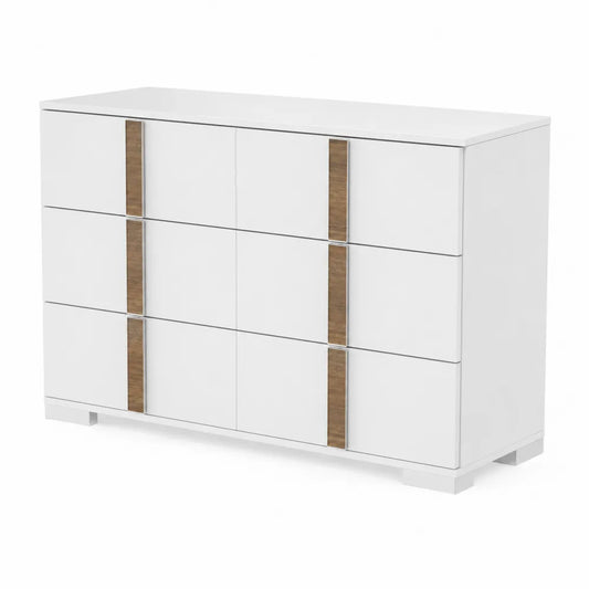 Cassettiera in MDF con Strisce di Legno 120x40x85 cm
